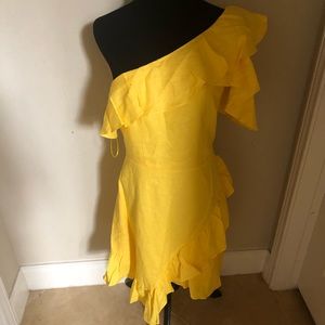 COPY - Sunshine one arm ruffle dress